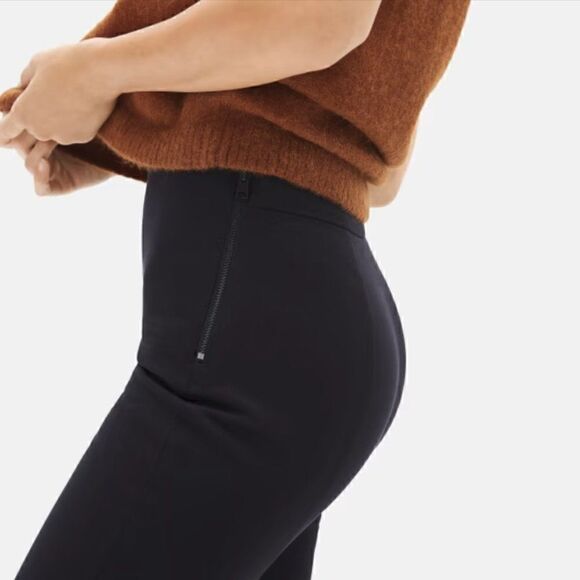 Everlane Women's The Side-Zip Stretch Cotton Pant Size 2 in Black - Picture 3 of 10